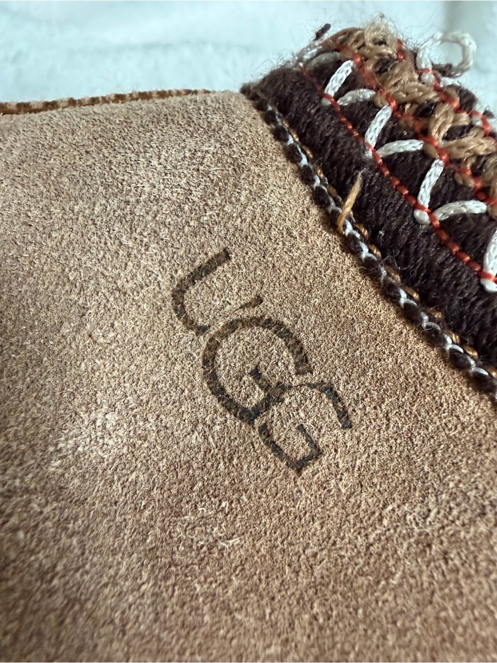 UGG Tasman Chestnut Suede Shearling Slippers Womens Approx Size 8